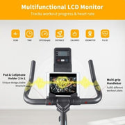 Stationary Bikes For Home Spin Indoor Exercise Bike With LCD Monitor And Comfortable Seat Cushion For Home Gym Cardio Fitness Training